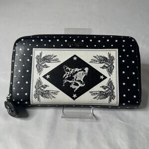 Diesel Y2K Graphic Zip Wallet Wolf Tattoo Rare Archive Biker Grunge Indie Sleaze